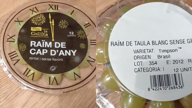 Un consumidor denuncia unas polémicas uvas de Bon Preu de fin de año / TWITTER (@JoanArenyes)