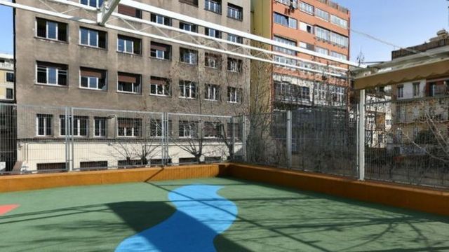 Patio del mejor colegio de Barcelona según la plataforma Micole / Sagrat Cor