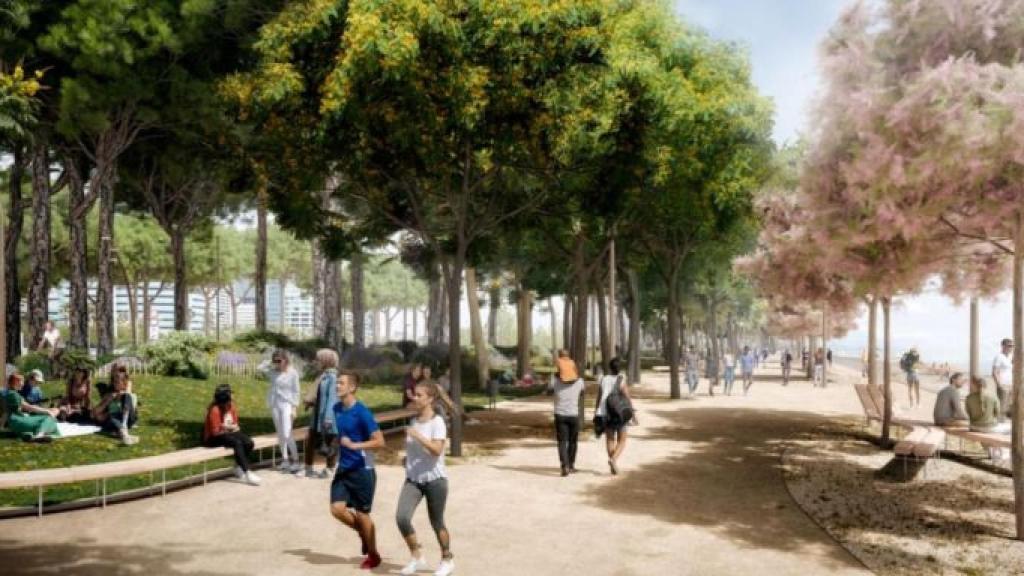 Render del nou passeig de la Mar Bella de Barcelona / AJ BCN
