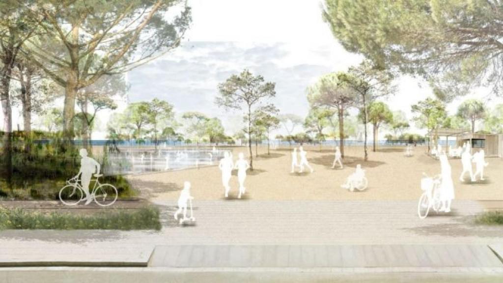 Render del nuevo paseo de la Mar Bella de Barcelona / AJ BCN