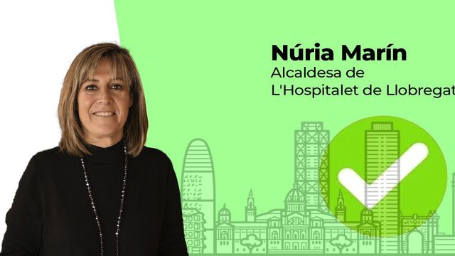 Fotomontaje de Núria Marín, alcaldesa de L'Hospitalet