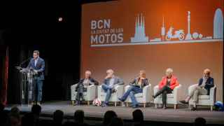Evento 'Barcelona, la ciudad de las motos' en el Eixample Teatre / TWITTER XAVIER TRIAS
