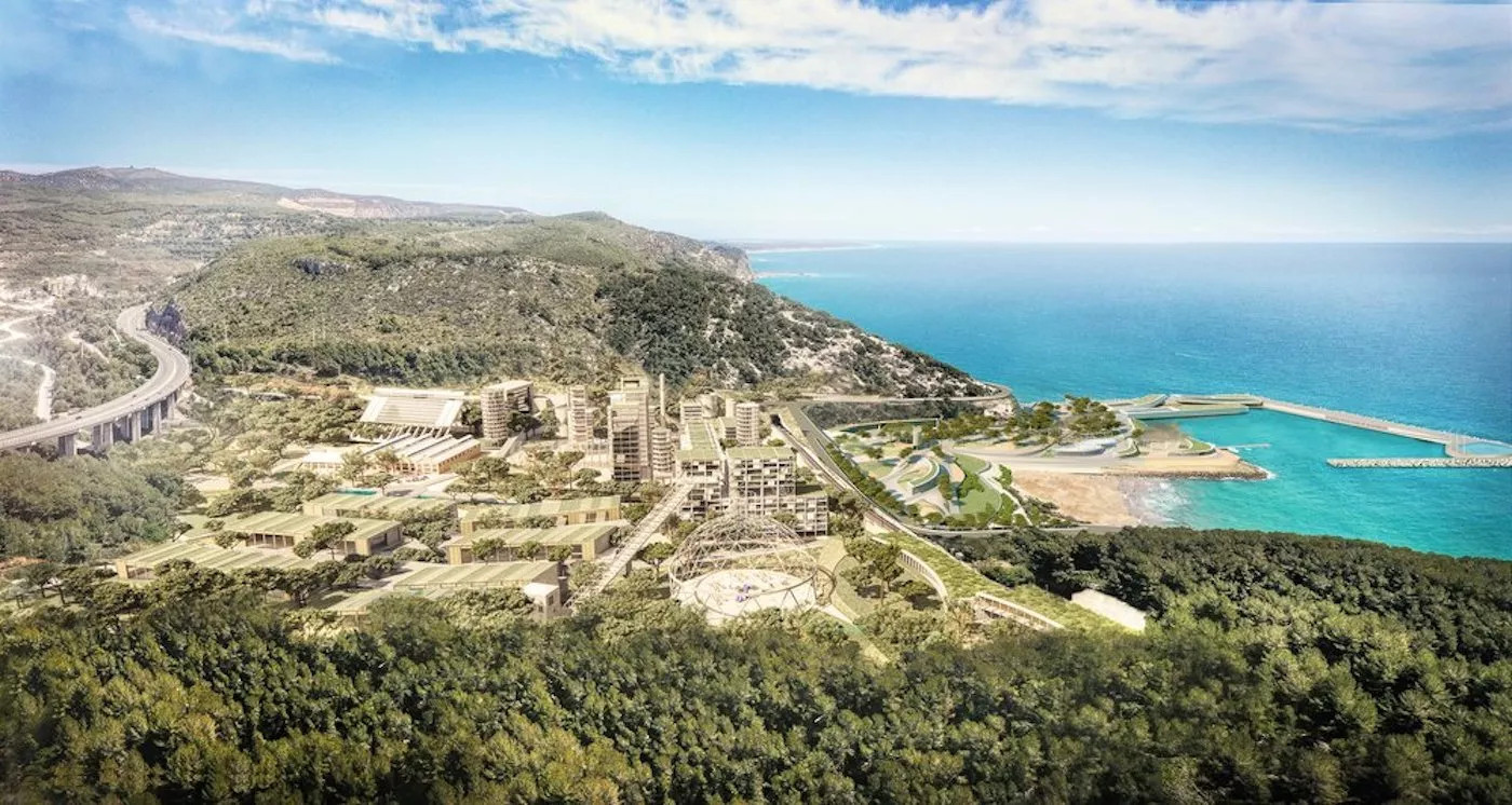 Render del futuro proyecto en la cementera de Vallcarca (Sitges) / FCC