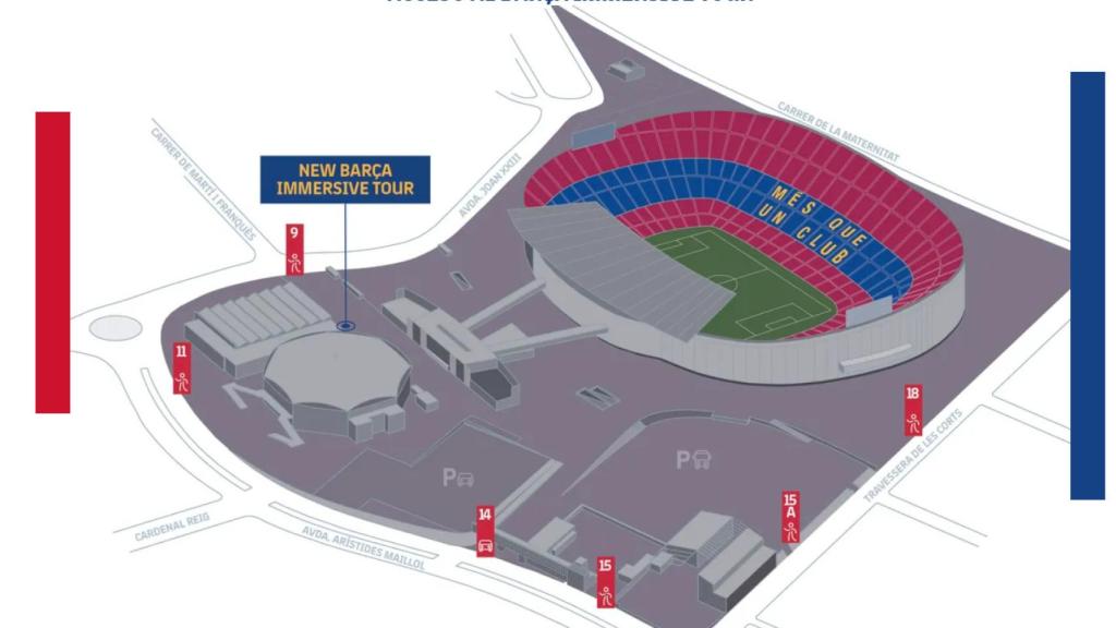Mapa del acceso al nuevo Museo del Barça