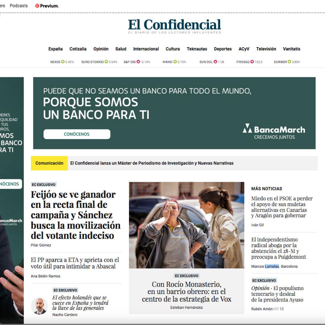 Portada de 'El Confidencial' de 22 de mayo de 2023