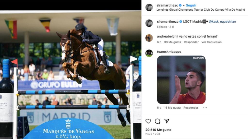 Sira Martínez, participando en una competición como amazona en Madrid