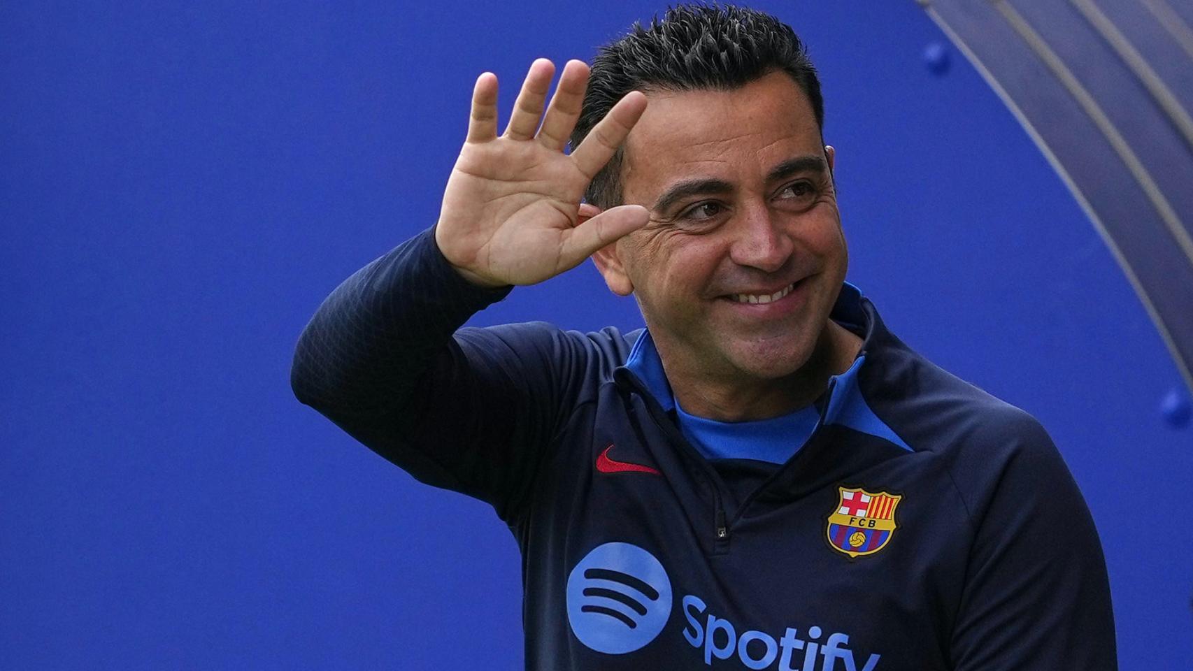 Xavi Hernández, durante un entrenamiento con el FC Barcelona / EFE