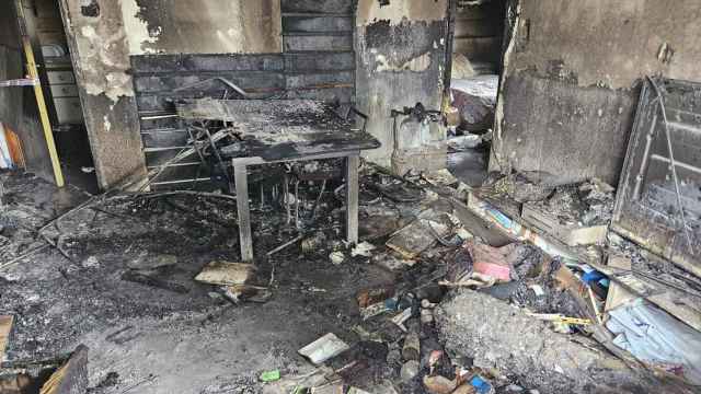 El piso calcinado de Pomar, en Badalona / TWITTER