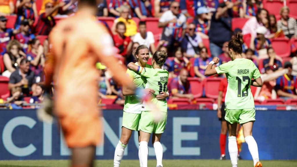 Alexandra Popp, celebrando el gol marcado contra el Barça / EFE