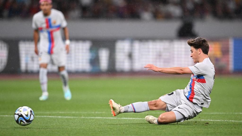 Pablo Torre, rematando una jugada contra el Vissel Kobe / REDES