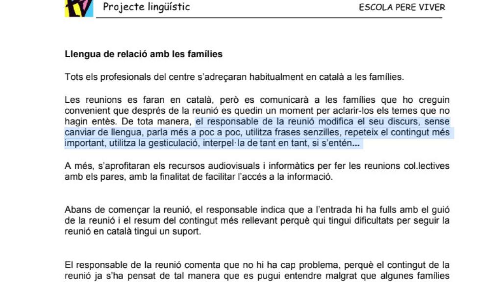 El proyecto lingüístico del instituto escuela Pere Viver de Terrassa