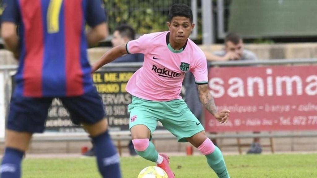 Gustavo Maia, durante un partido con el Barça B