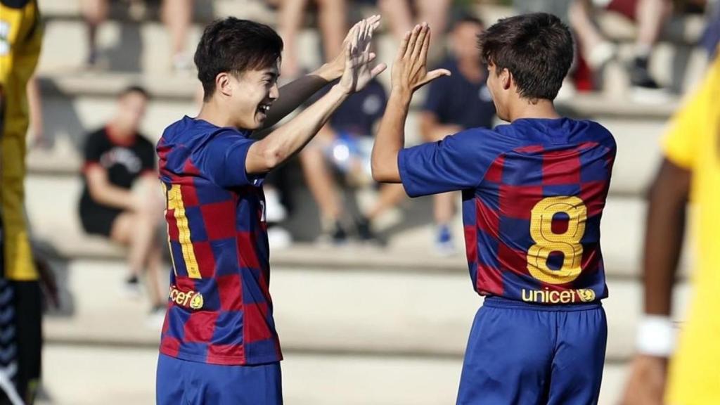 Hiroki Abe, en un encuentro del Barça B