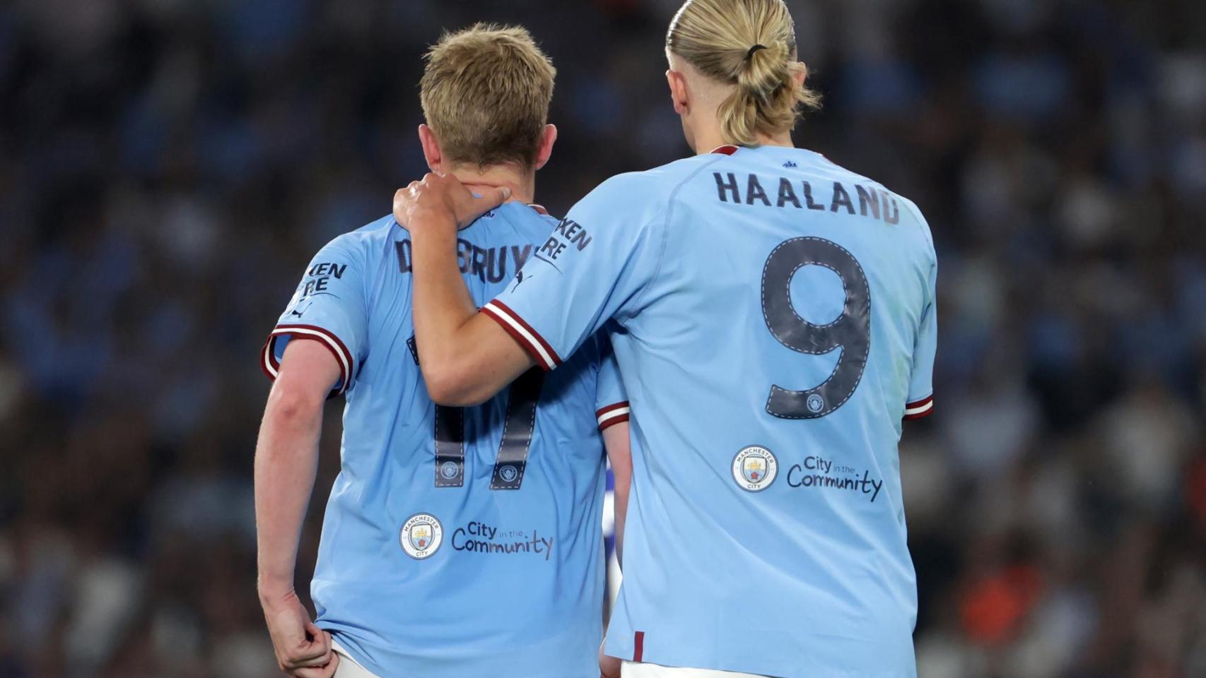 Haaland consuela a De Bruyne en la final de la Champions