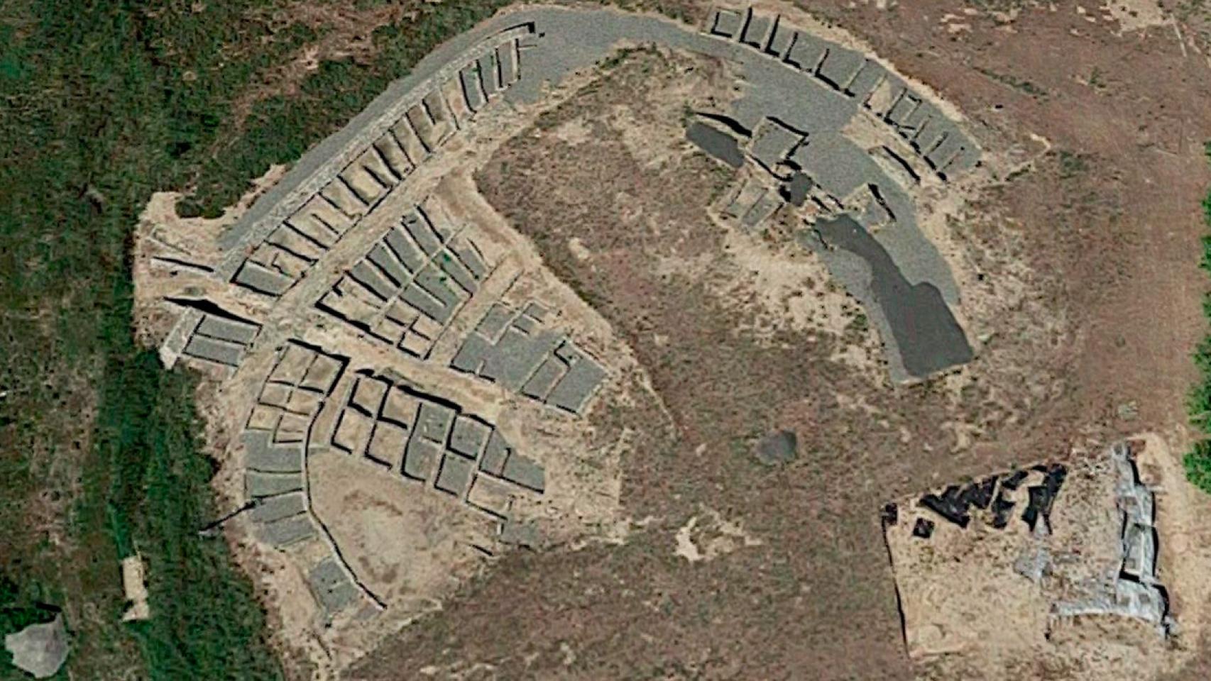Vista aérea del yacimiento ibérico de Molí d'Espígol, en Tornabous (Lleida)
