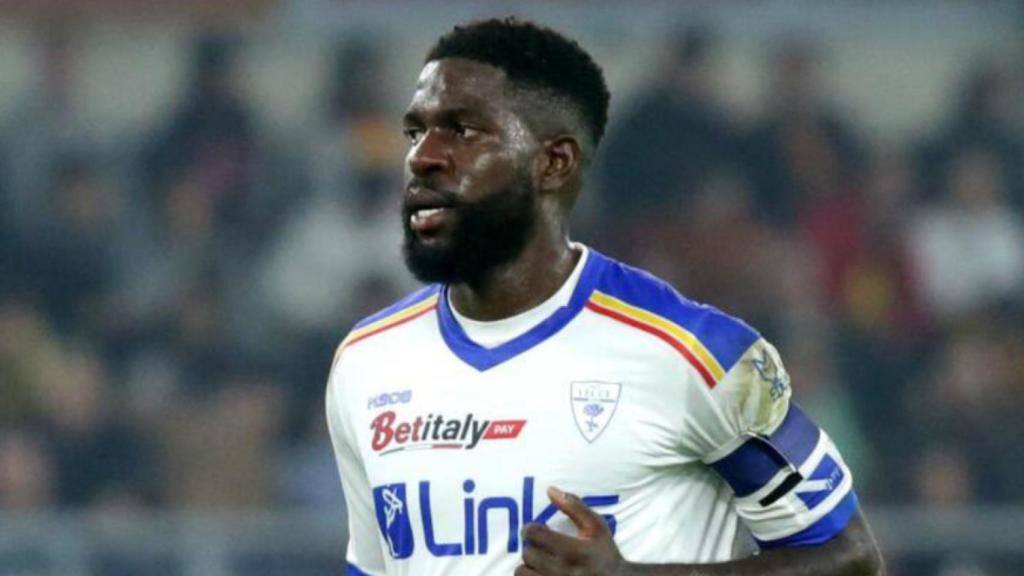 Umtiti, durante un partido con el Lecce