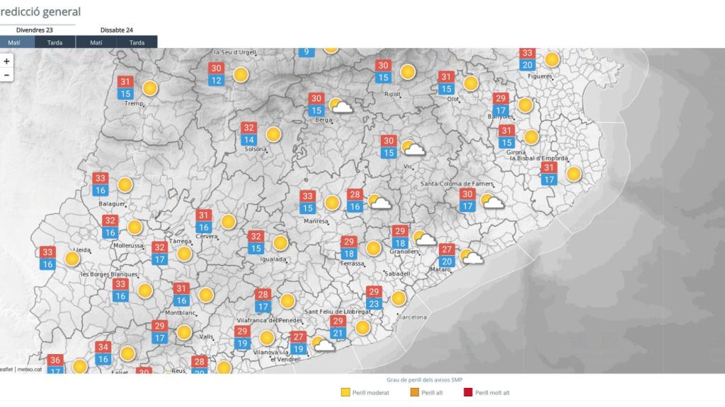 Previsión del Meteocat para este viernes 23 de junio