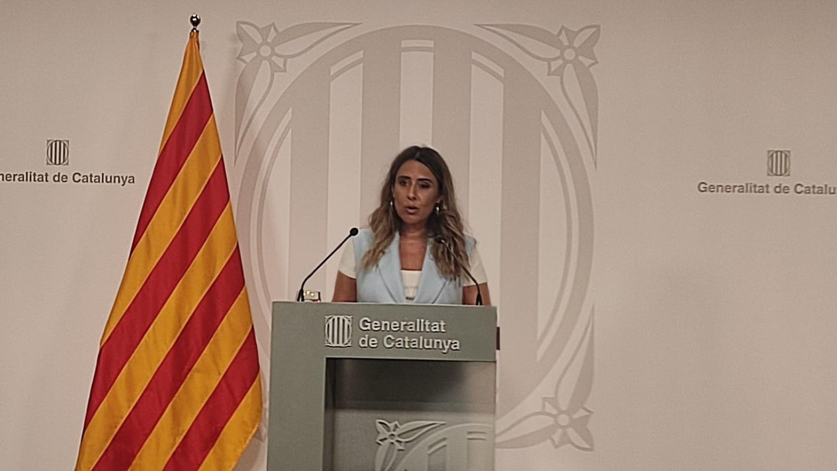 La portavoz del Govern, Patricia Plaja, en la rueda de prensa posterior al Consell Executiu