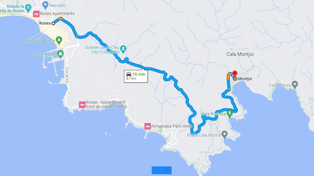 Ruta de Roses a Montjoi