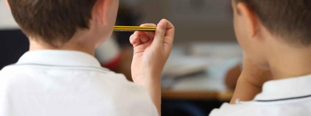 Un nen sosté un llapis a l'aula d'una escola / EP