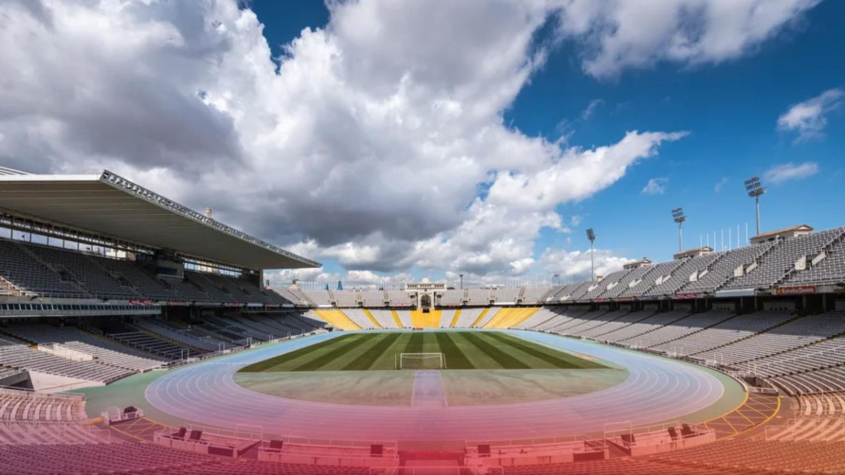 Panorámica del Olímpic Lluís Companys tras acabar la segunda fase de las obras de remodelación