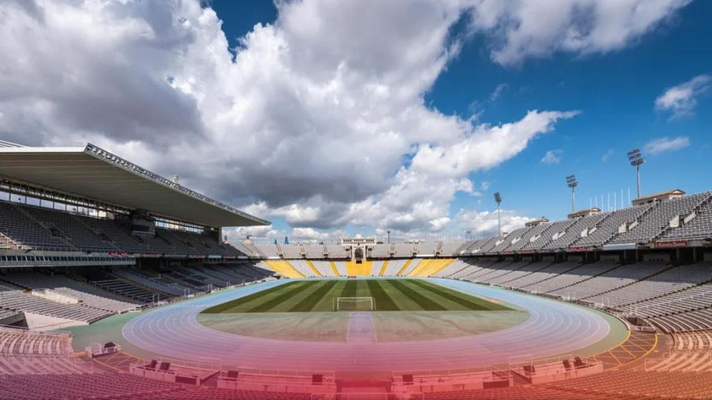 Panorámica del Olímpic Lluís Companys tras acabar la segunda fase de las obras de remodelación