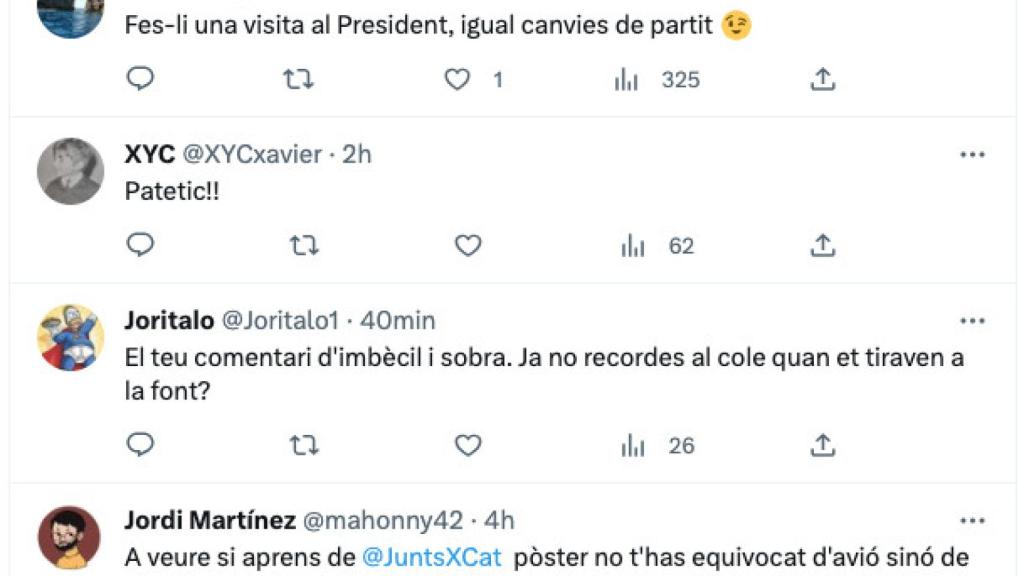 Respuestas al tweet de Xavier García Albiol