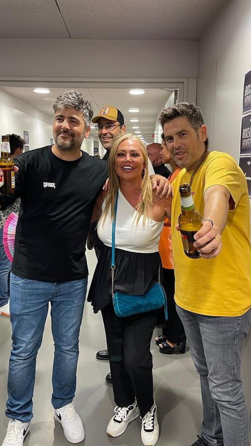 Estopa y Belén Esteban, en los pasillos del Estadio Metropolitano