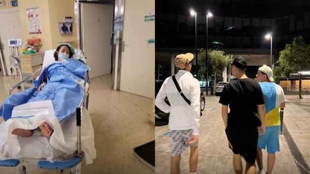 Fotomontaje de la víctima del robo con violencia y los presuntos delincuentes / CEDIDAS