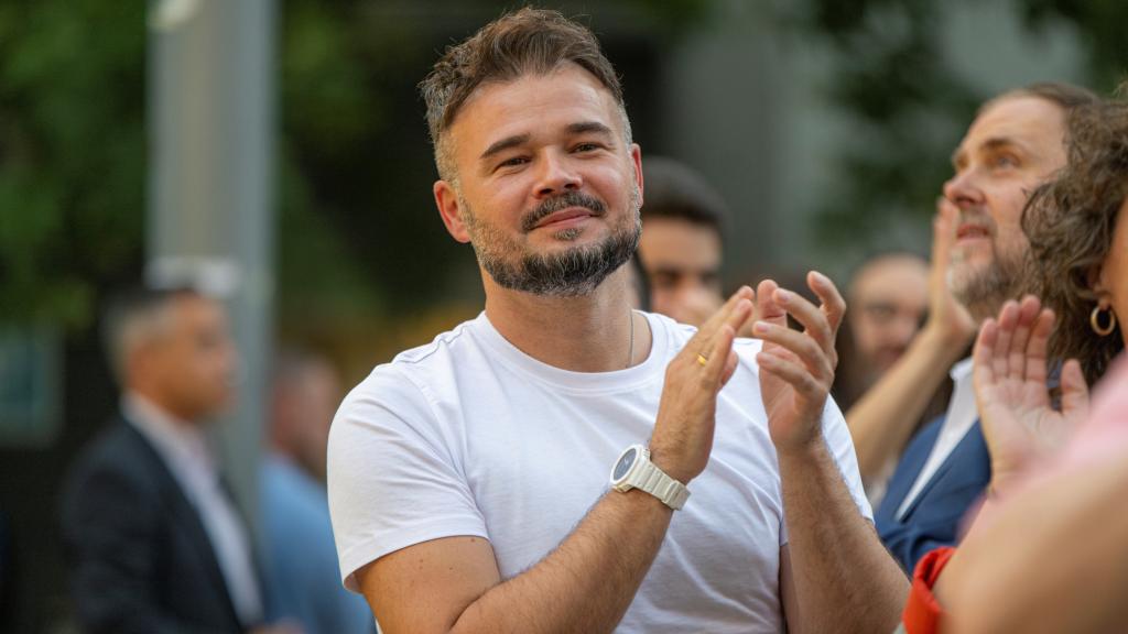 Gabriel Rufián en el acto de inicio de campaña de ERC