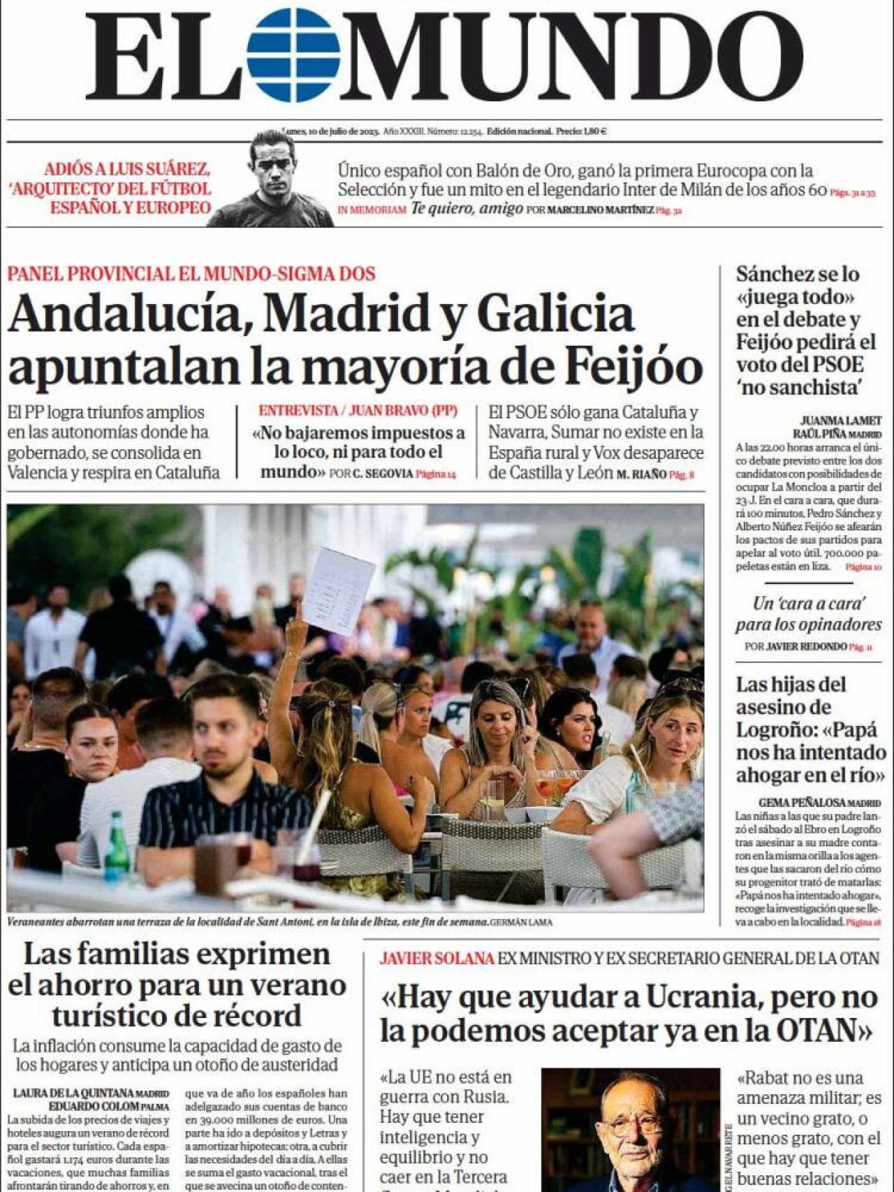 Portada de 'El Mundo' de 10 de julio de 2023
