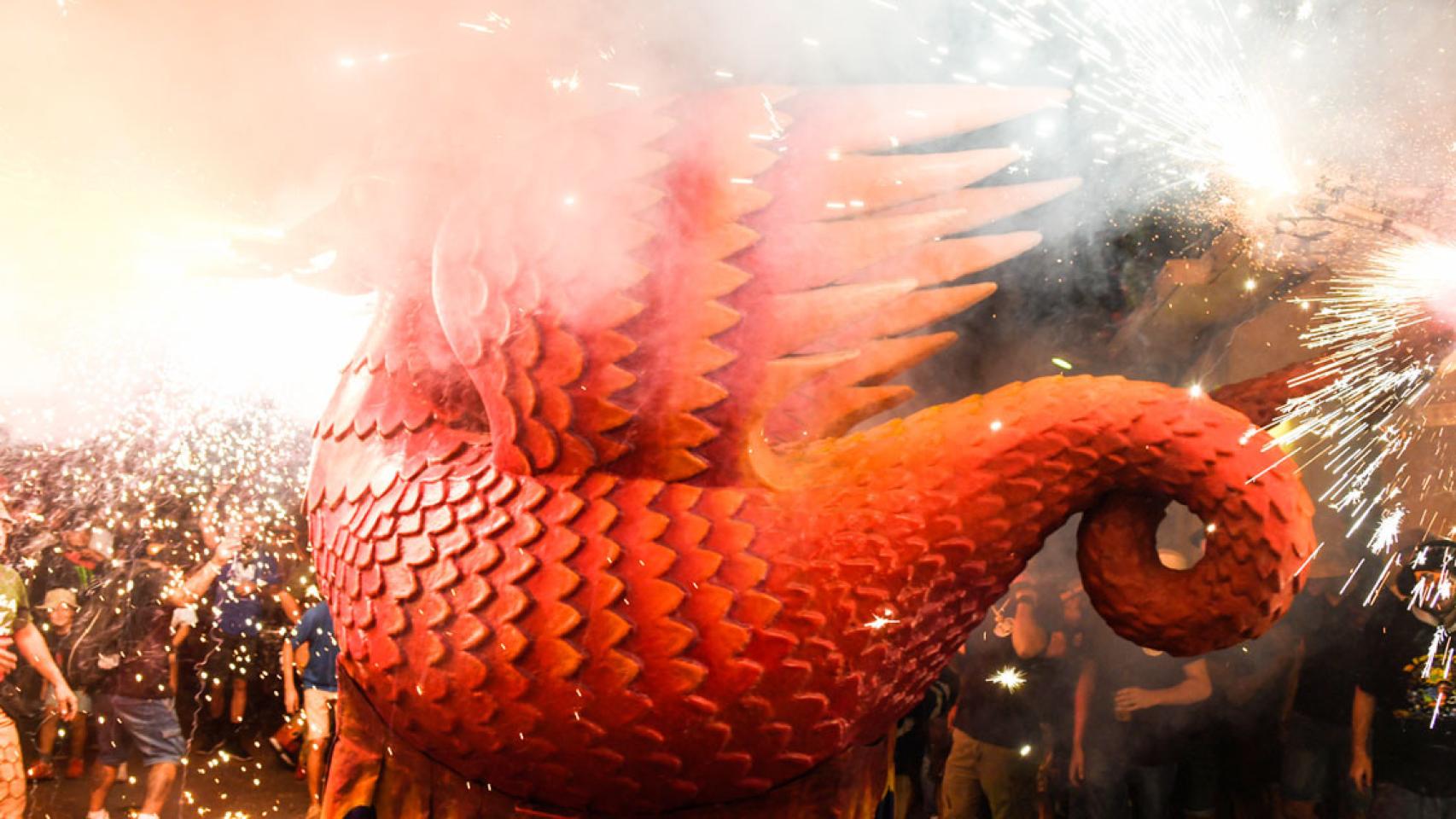 Imagen de un correfoc anterior en Sitges