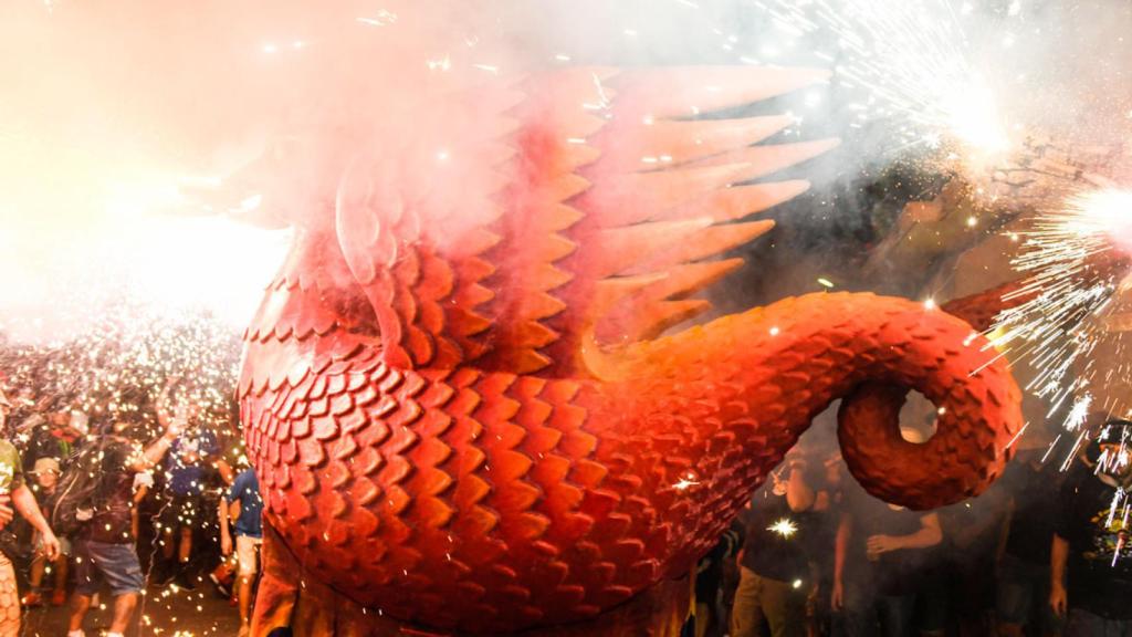 Imagen de un correfoc anterior en Sitges