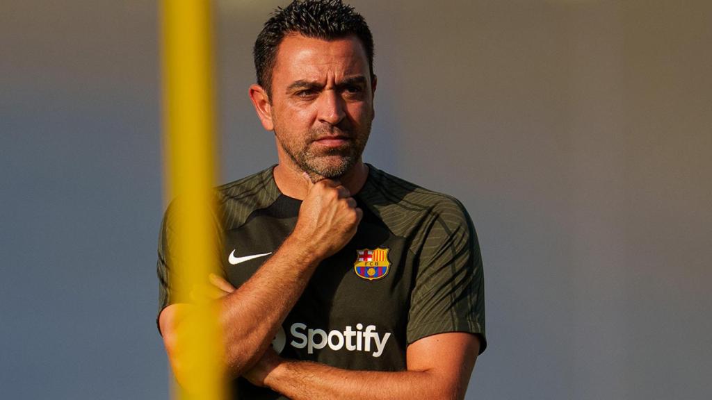 Xavi Hernández, durante un entrenamiento de pretemporada en la Ciutat Esportiva / FCB