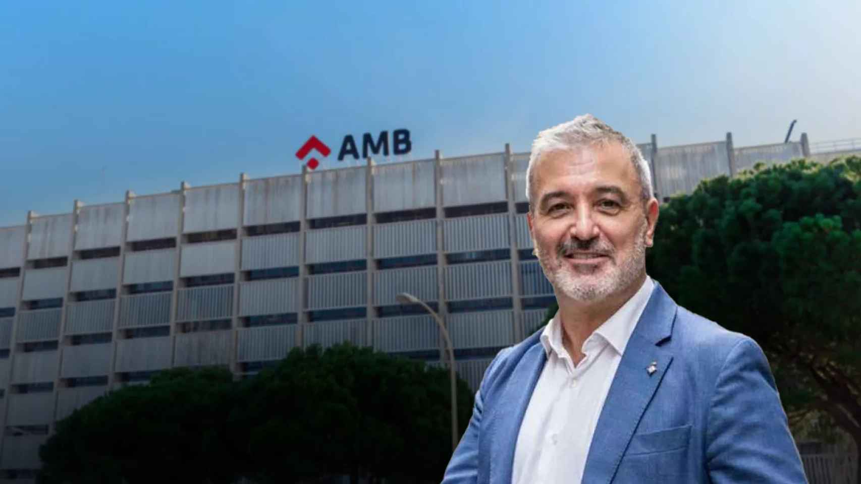 Fotomontaje donde aparece Jaume Collboni, alcalde de Barcelona y futuro presidente del Área Metropolitana de Barcelona, junto a la sede del organismo / METRÓPOLI