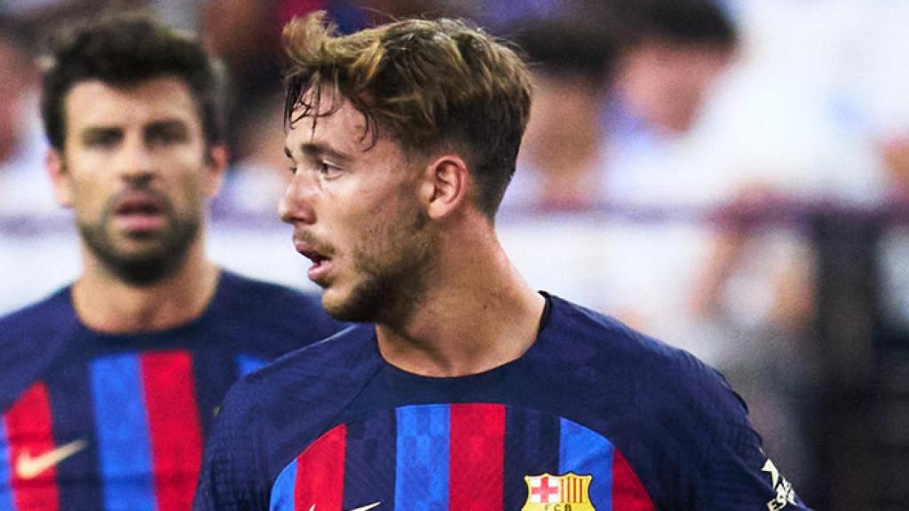 Nico González, durante un partido de pretemporada con el Barça