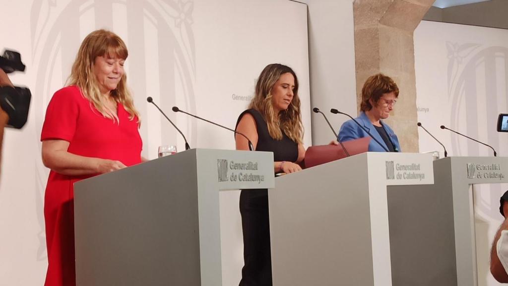 Rueda de prensa de las 'conselleras' Anna Simó y Natàlia Garriga y la portavoz del Govern Patrícia Plaja tras la reunión del Consell Executiu del 18 de julio