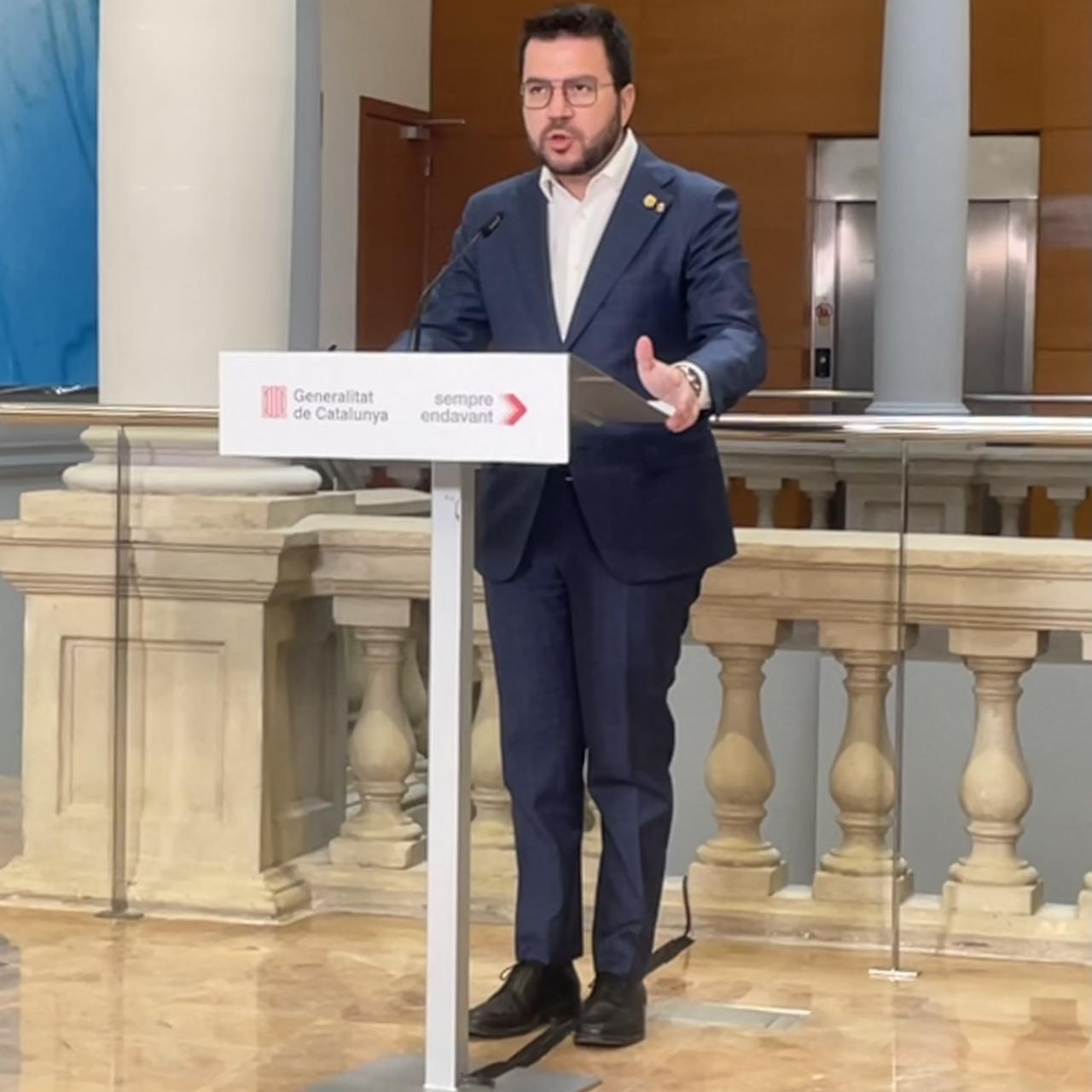 El presidente de la Generalitat, Pere Aragonès