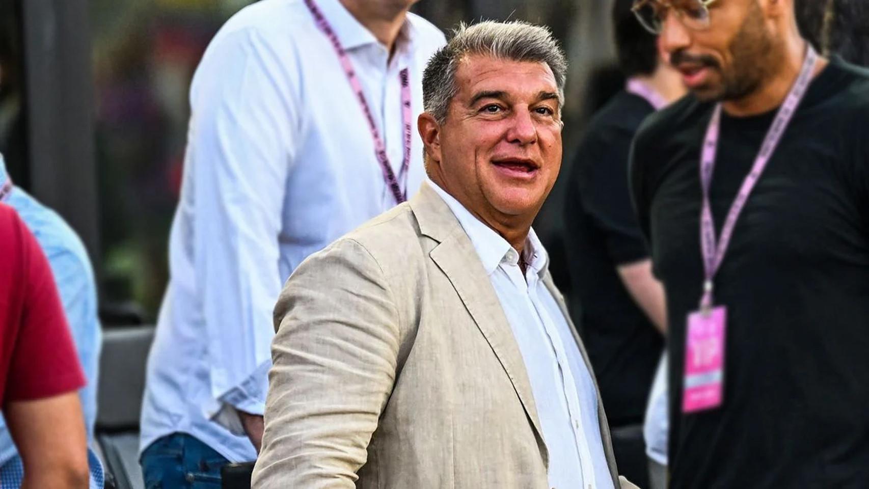 Joan Laporta, durante la gira de pretemporada del Barça en Estados Unidos