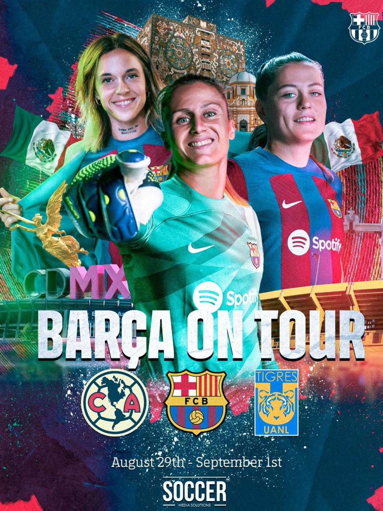 Mapi León, Claudia Pina y Sandra Paños, imagen de la pretemporada del Barça / FCB