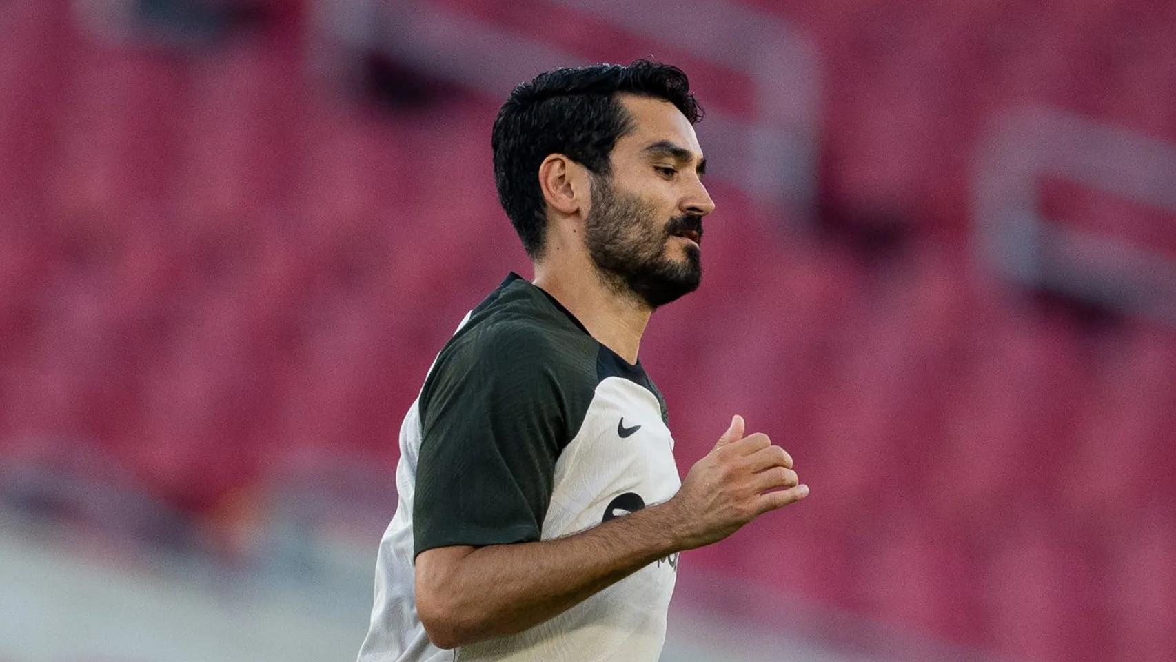Gundogan, en la sesión de entrenamientos del Barça en Los Ángeles
