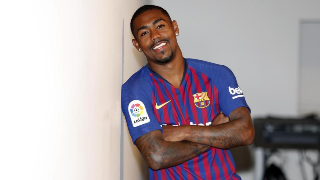 Malcom, el dia de la seva presentació com a reforç del FC Barcelona