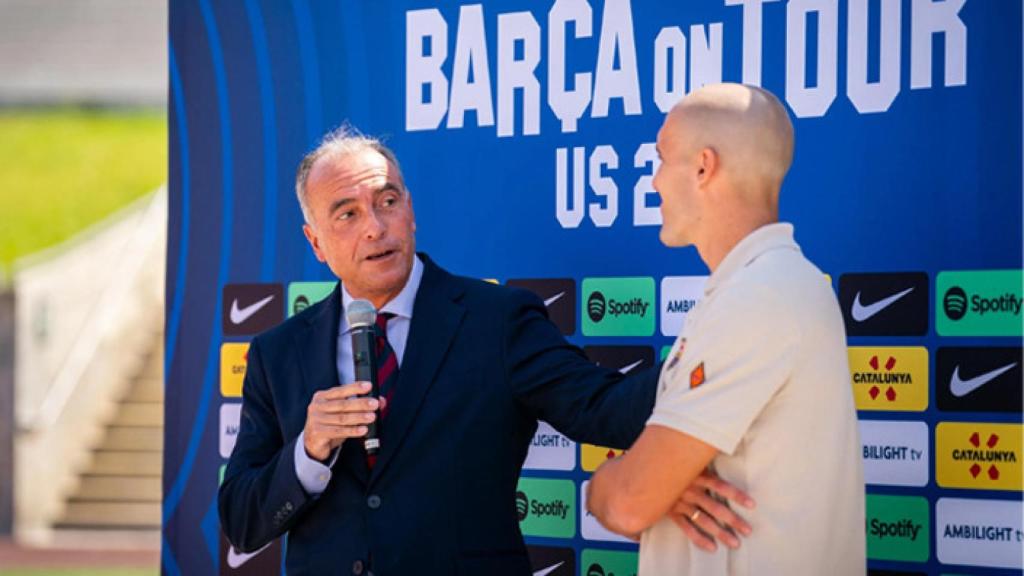 Rafa Yuste, durante la presentación del fichaje de Oriol Romeu
