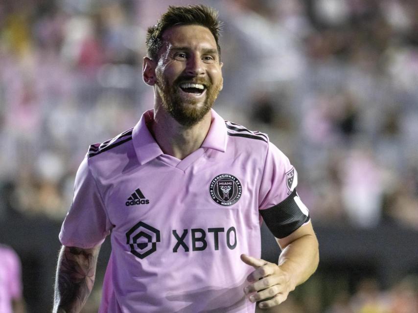 Leo Messi, celebrando uno de los goles del Inter Miami frente al Atlanta United / EFE
