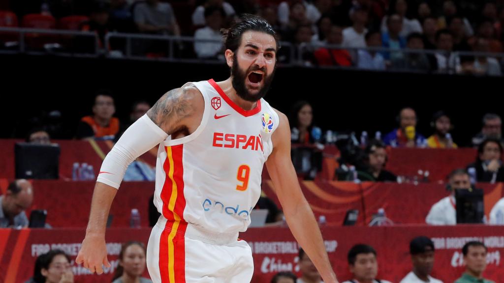 La euforia de Ricky Rubio tras ganar un partido con España