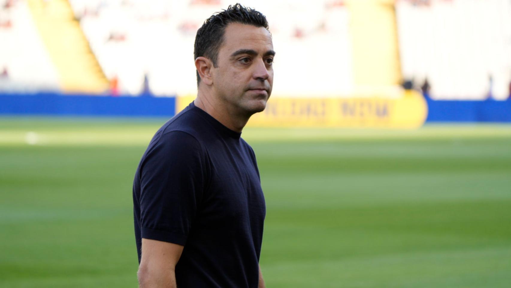 Xavi Hernández, durante la presentación del Barça en el Trofeu Joan Gamper