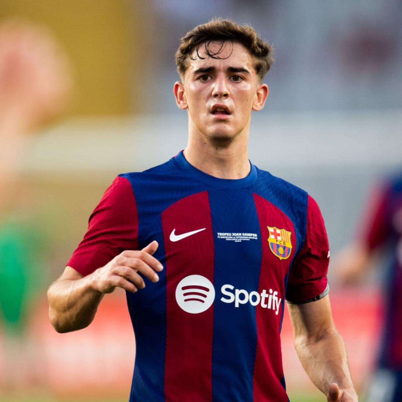Gavi, durante su primer partido de pretemporada con el Barça 2023-24 / FCB