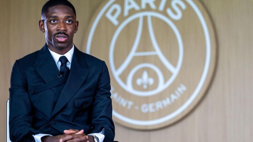 Ousmane Dembelé, durante su presentación con el Paris Saint-Germain