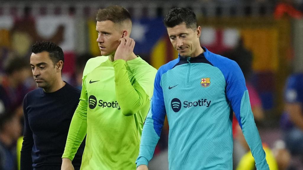 Xavi, Lewandowski y Ter Stegen