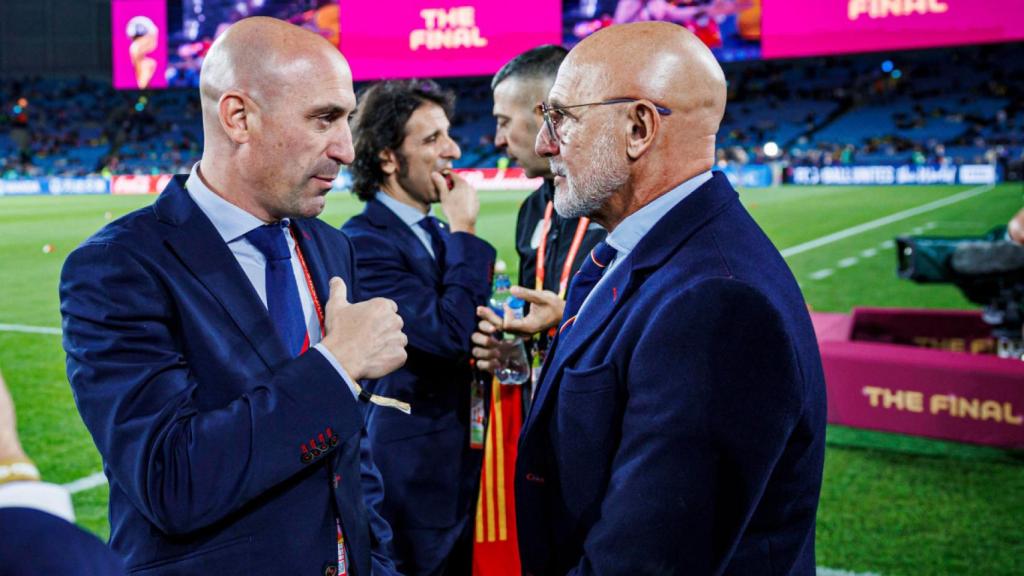 Luis Rubiales y Luis de la Fuente, en la final del Mundial femenino